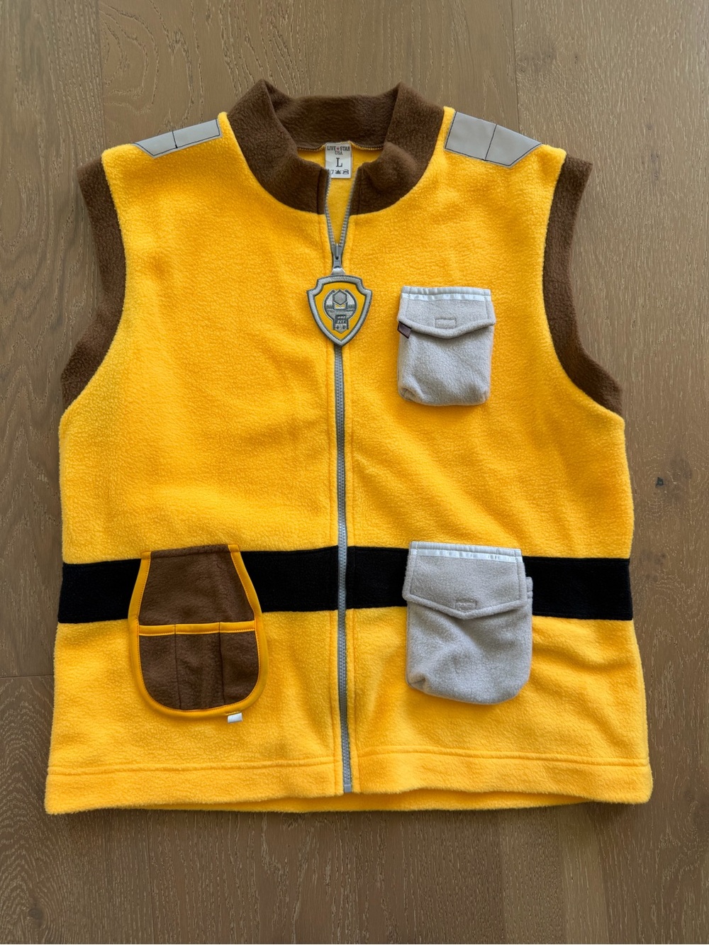 Paw Patrol Rubble Adult Fleece Vest with Pockets Costume